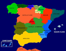 Map of Spain - Regions