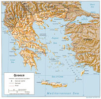 Greece Map - Relief