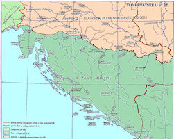 Croatian History Map - 568 AD