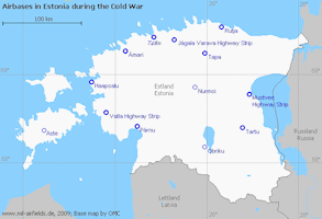 Estonia Map - Cold War Airbases