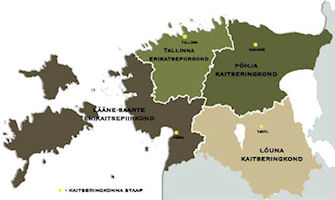 Estonia Map - Defense Areas