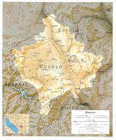 Kosovo Map - Relief