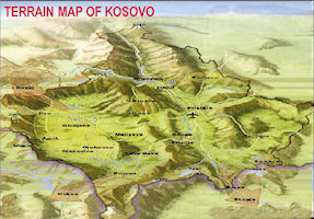 Kosovo Map - Terrain