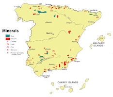 Map of Spain - Minerals