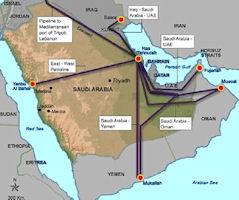 Saudi Arabia 2007 Pipeline Projects Map