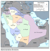 Saudi Arabia Administrative Divisions Map