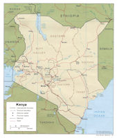 Kenya Map - Politica 1988