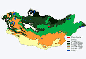 Mongolia Land Types Map