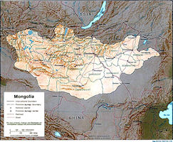 Mongolia Relief Map