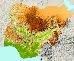 Nigeria Map - Relief