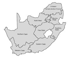 South Africa Map - Provinces