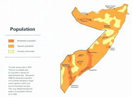 Somalia Map - Population 1992