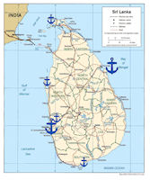 Map of Sri Lanka Navy Bases