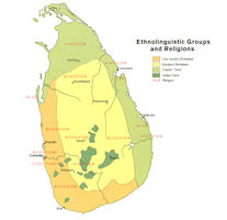 Sri Lanka Map - Ethnic 1974