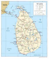 Sri Lanka Map - Political 2001