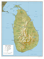 Sri Lanka Map - Relief