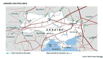 Gas Pipelines - Ukraine Map