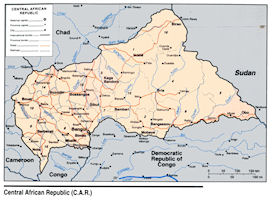 Central African Republic - C.A.R. Map