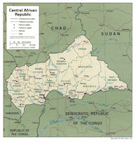 Central African Republic - C.A.R. Map  - Political