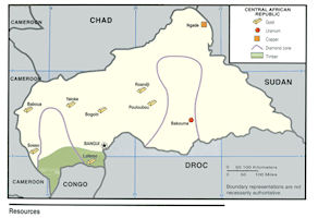 Central African Republic - C.A.R. Map - Resources