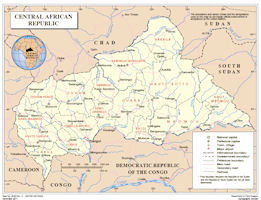 Central African Republic - C.A.R. Map 