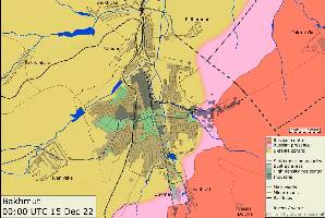 A comparison of the approximate situation around Bakhmut 15 Dec 2022 --> 22 Dec 2022