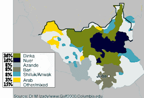 South Sudan Map - Ethnic