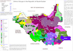 South Sudan Map - Ethnic