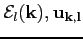 $\displaystyle {\cal{E}}_l(\bf {k}), u_{k,l} $