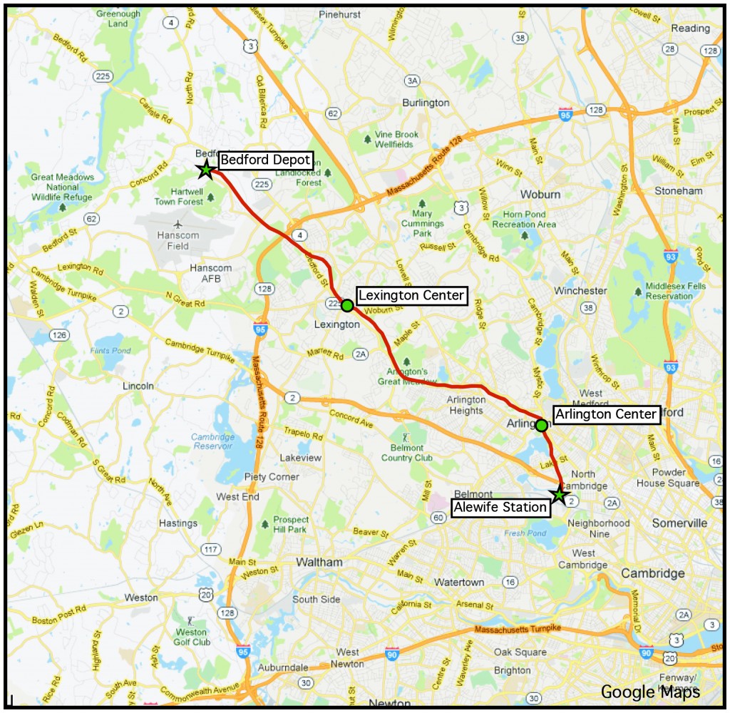 Minuteman Bikeway and surrounding area