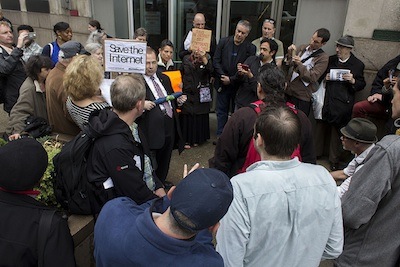 Rep. Jerry Nadler joins protesters in NYC