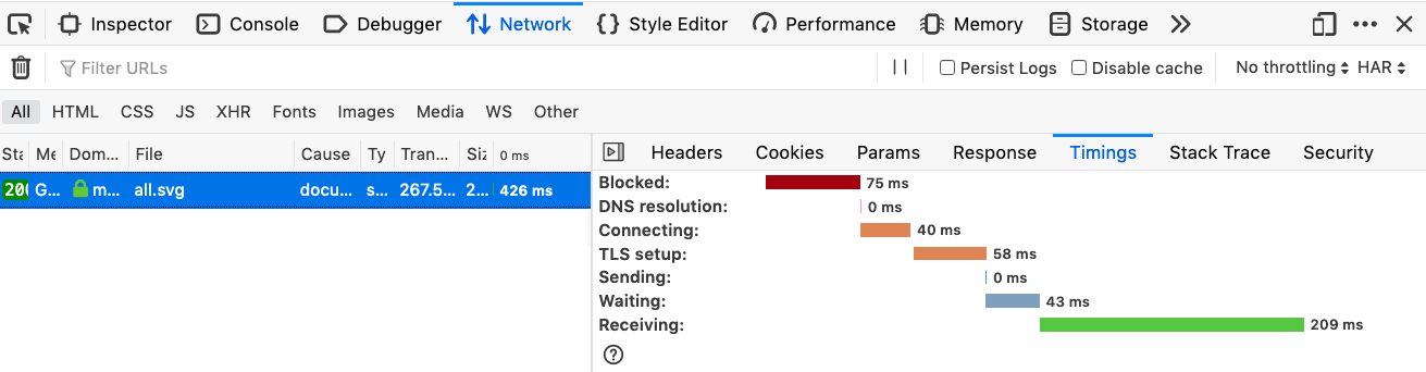 The time it took for a large SVG asset to load.