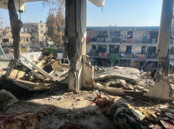 Heavily damaged school in Gaza. Photo by UNRWA