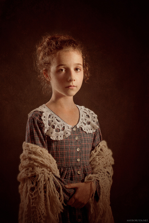 Cosette  | curls, low key, child, sepia