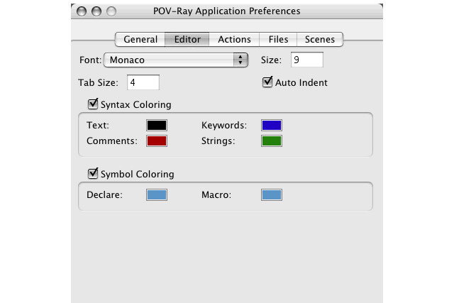 Editor Preferences Dialog Pane