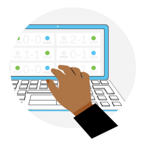 laptop showing data spreadsheet