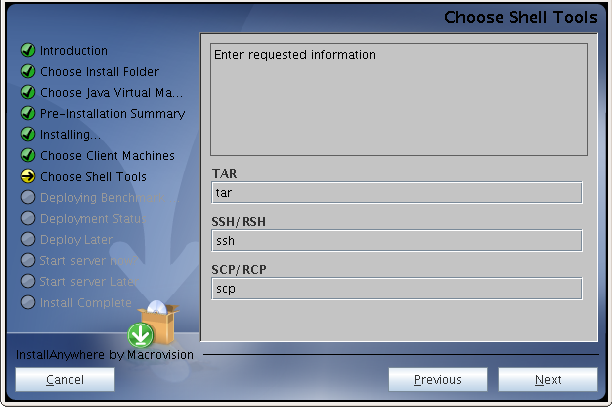 Setting up the TAR, SSH and SCP environment variables