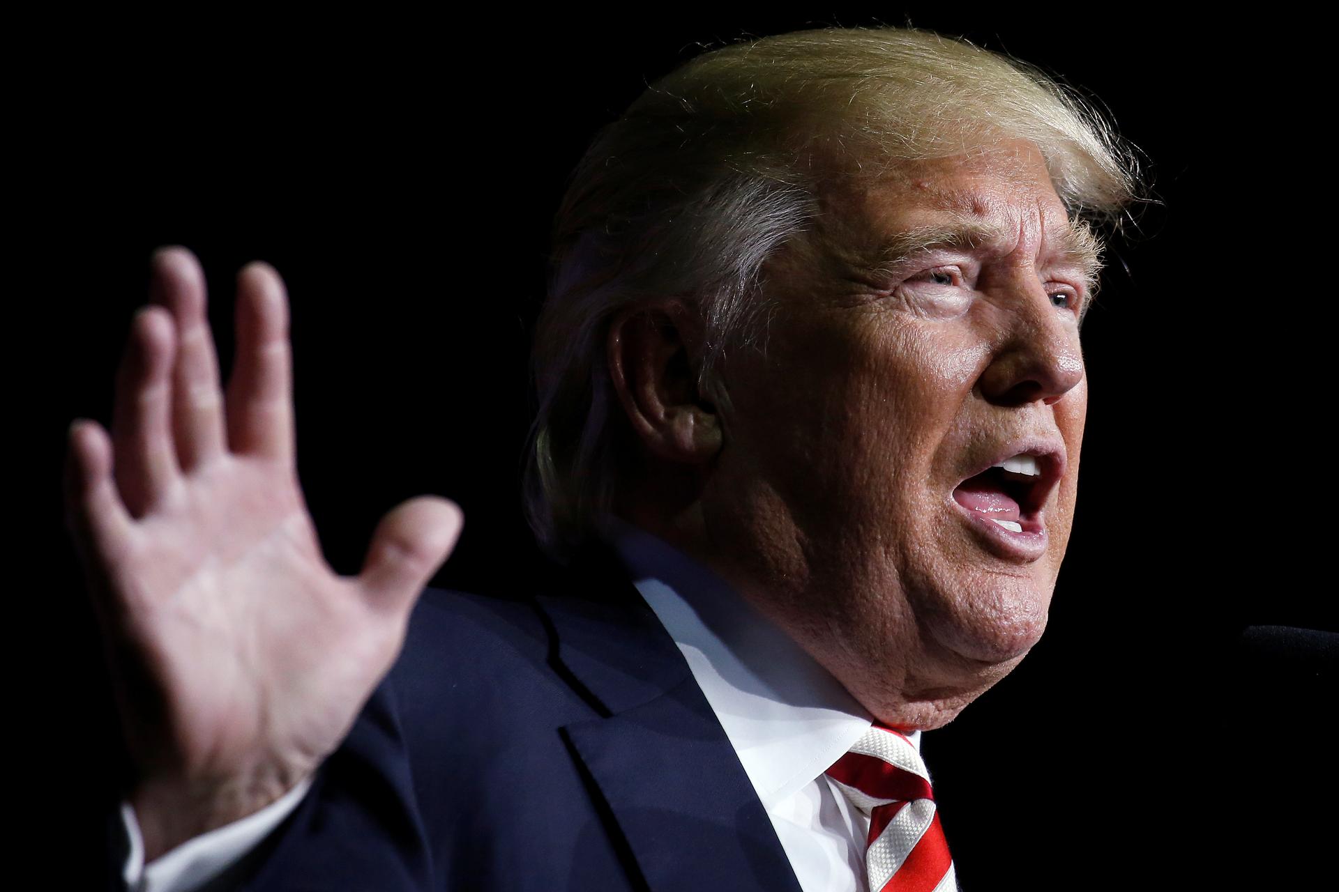 U.S. Republican presidential nominee Donald Trump speaks during a campaign event in Wilmington, Ohio, U.S. September 1, 2016.