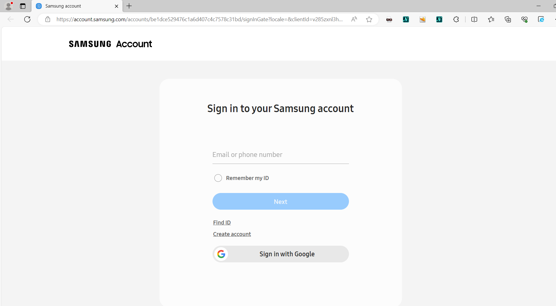 samsung account