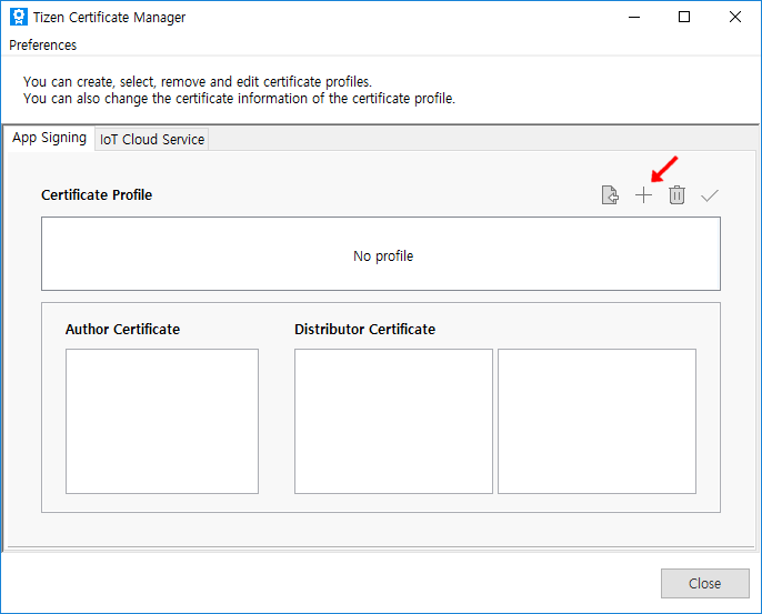 Tizen Certificate Manager