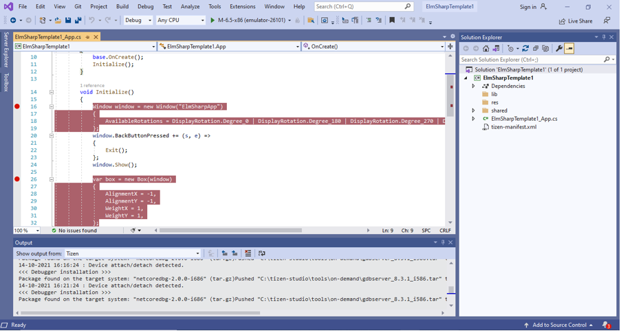 Debuggin application