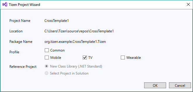 Tizen Project Wizard