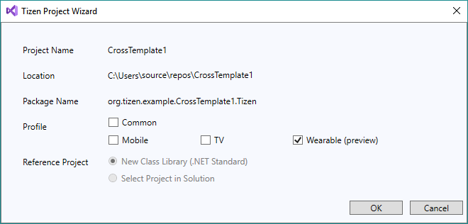 Tizen Project Wizard