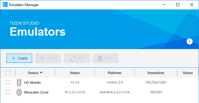 Create a new emulator