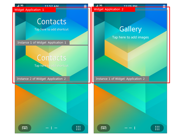 Each widget application has 1 or more widget instances