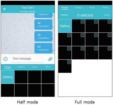 Attach panel modes