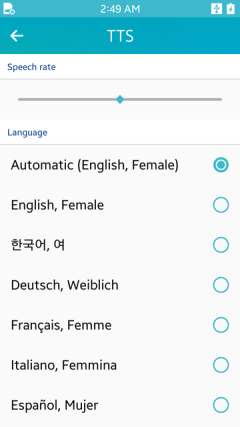 Setting the speech rate