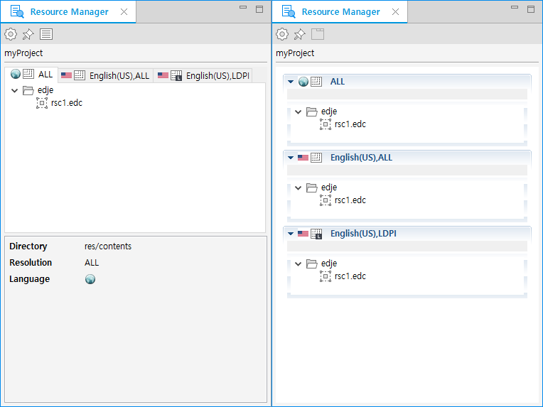 Tab view and Folding list view