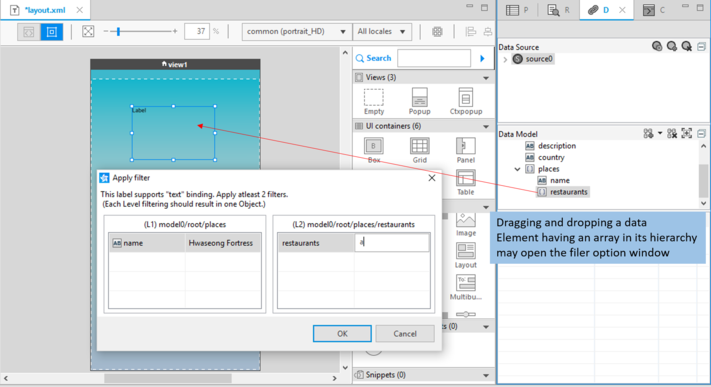 Filtering a data binding