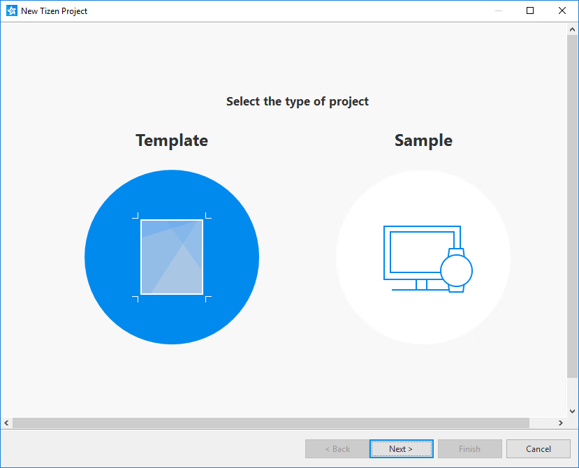 Selecting the project type